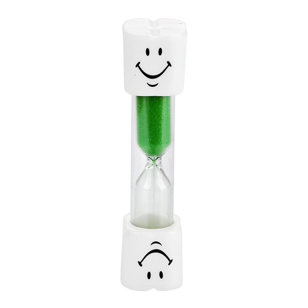 2 Minutes Smiling Face The Hourglass for Kids Toothbrush Timer Sand Clock, green sand